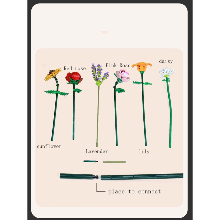 Set đồ chơi lắp ráp SLUBAN mô hình nhánh hoa/ chậu hoa độc đáo dành cho bé