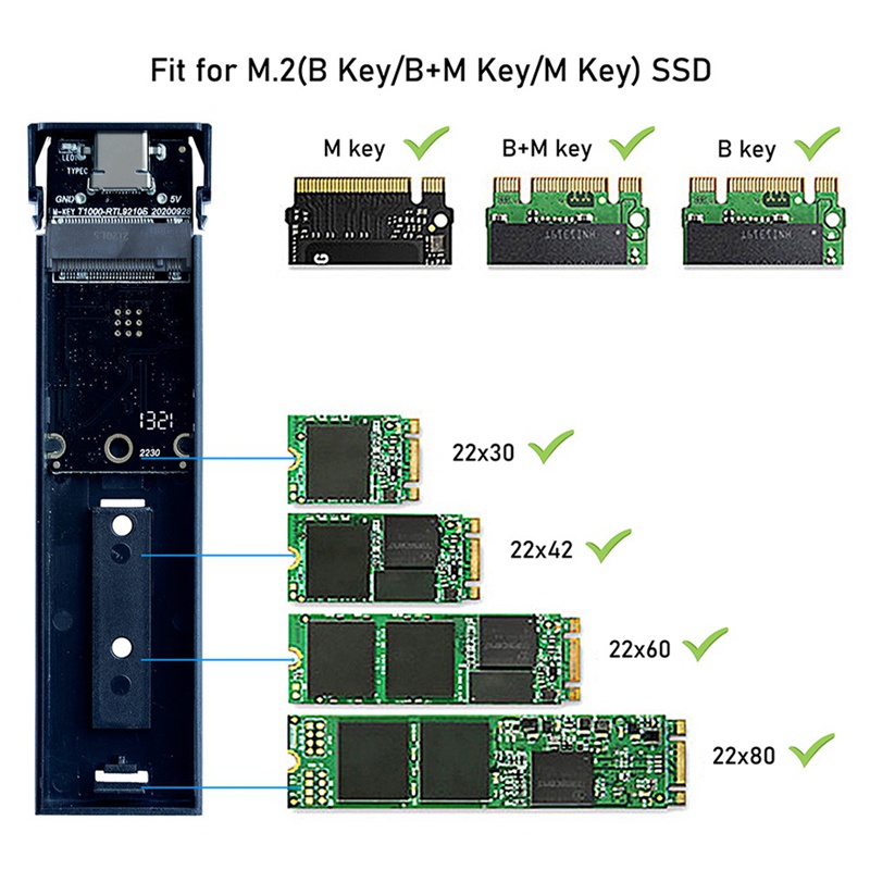 Ổ Cứng M.2 PCIe NVMe Và NGFF SATA Dual-Protocol Kép Tốc Độ Cao 10Gbps Kèm Cáp Dữ Liệu #4