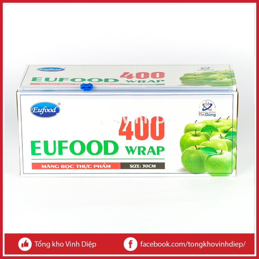 Màng bọc thực phẩm EUFOOD Wrap 400 size 30cmx250m có dụng cụ cắt - Hàng loại 1