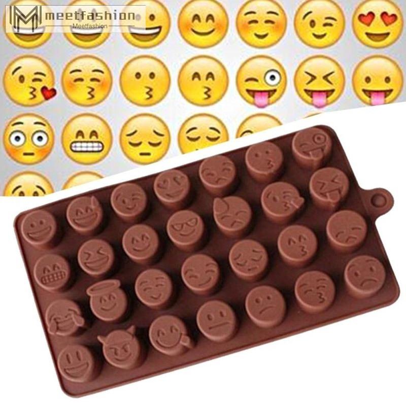 Khuôn silicone nhấn bánh &amp; kẹo &amp; socola hình mặt cười vui nhộn
