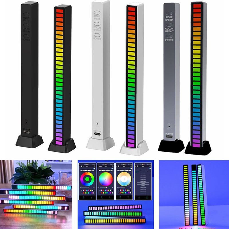 (Sạc USB) Thanh Đèn Led RGB Cảm Ứng Nháy Theo Nhac, Đèn Led RGB