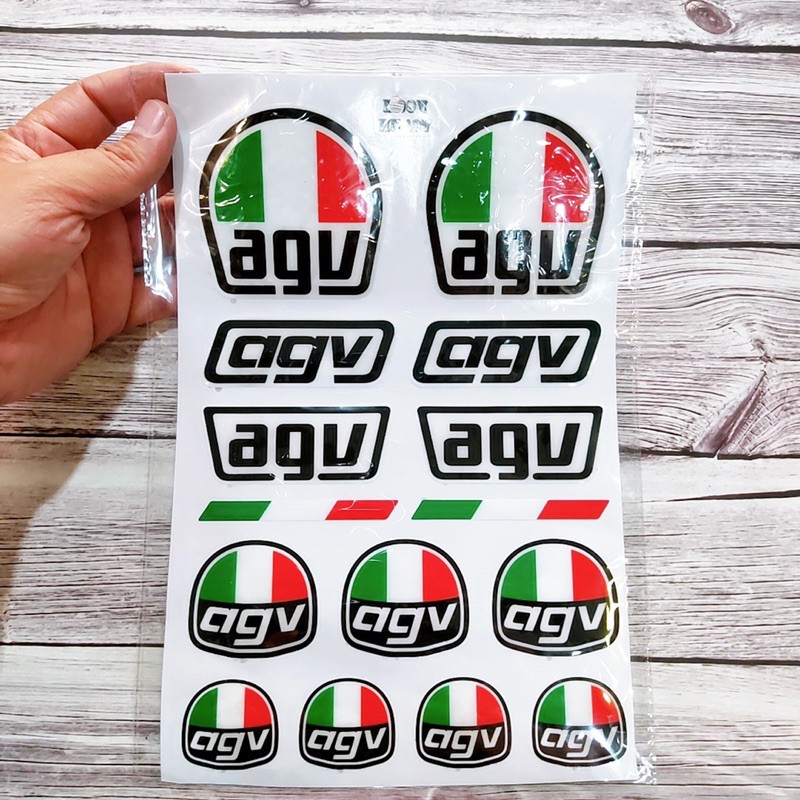 Tem nổi tổng hợp logo Agv cờ italy