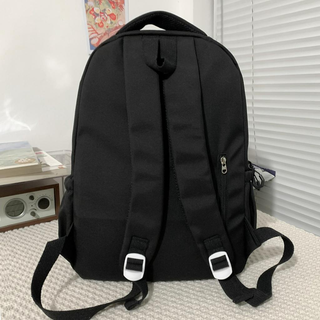 Ba Lô Đi Học / Du Lịch Màu Trắng In Họa Tiết Hoạt Hình Dễ Thương Thời Trang Cho Nữ