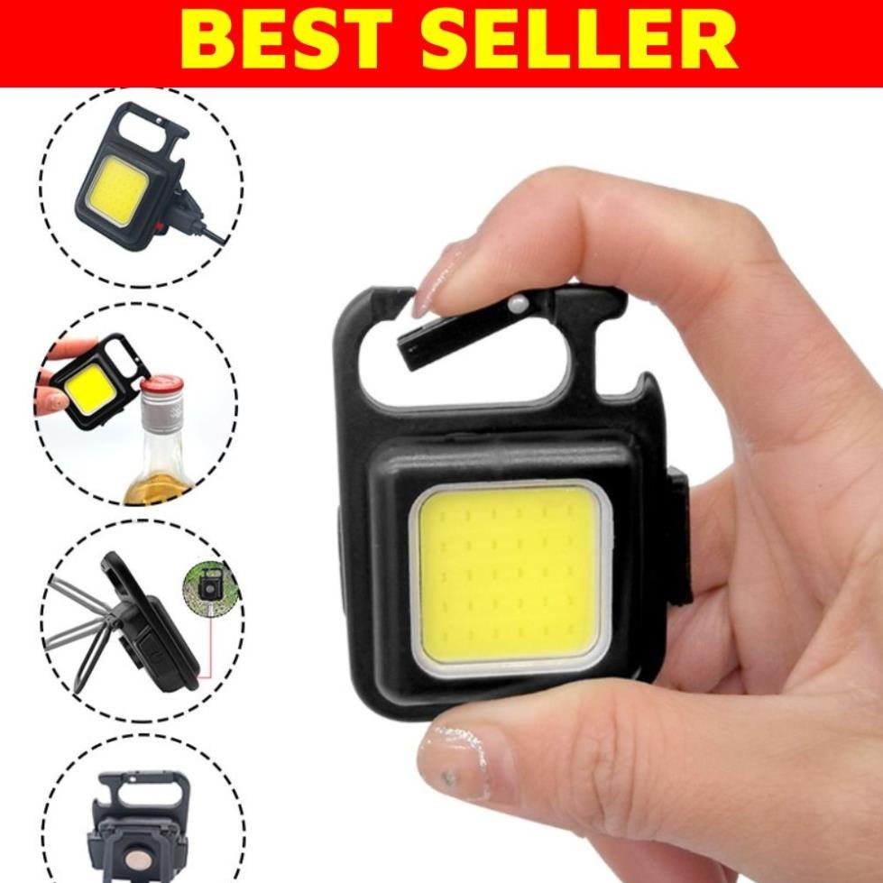 Đèn Led Cob Mini Đa Năng Kiêm Móc Khóa Có Thể Sạc Lại Nhỏ Gọn Tiện Dụng