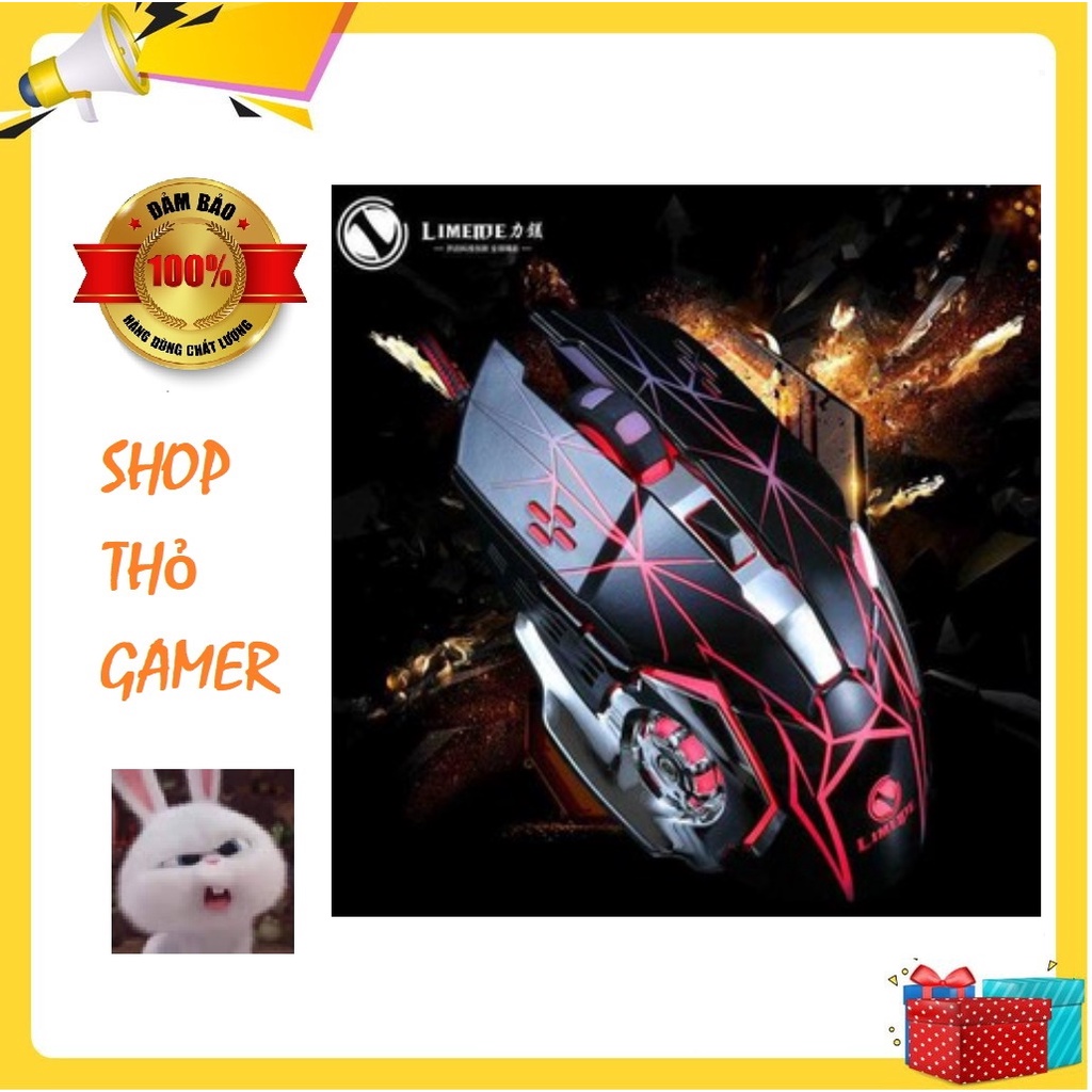 Chuột game thủ LIMEIDE có dây đèn led 7 màu V3 mẫu mới cực ngầu