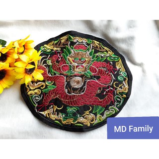 miếng tròn thêu hình rồng