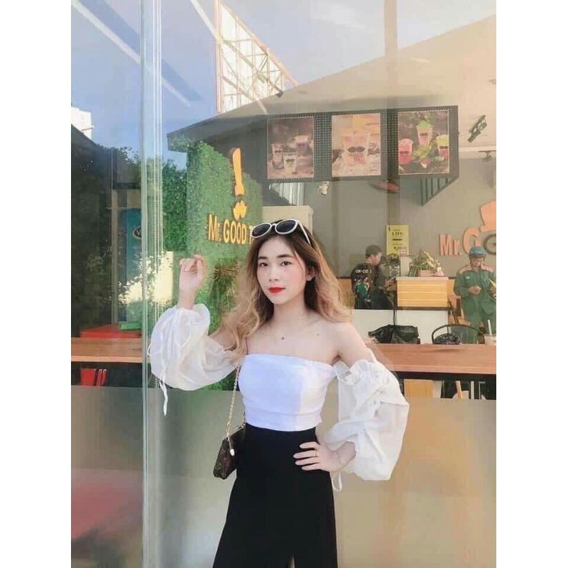 ÁO CROP TAY NHÚN