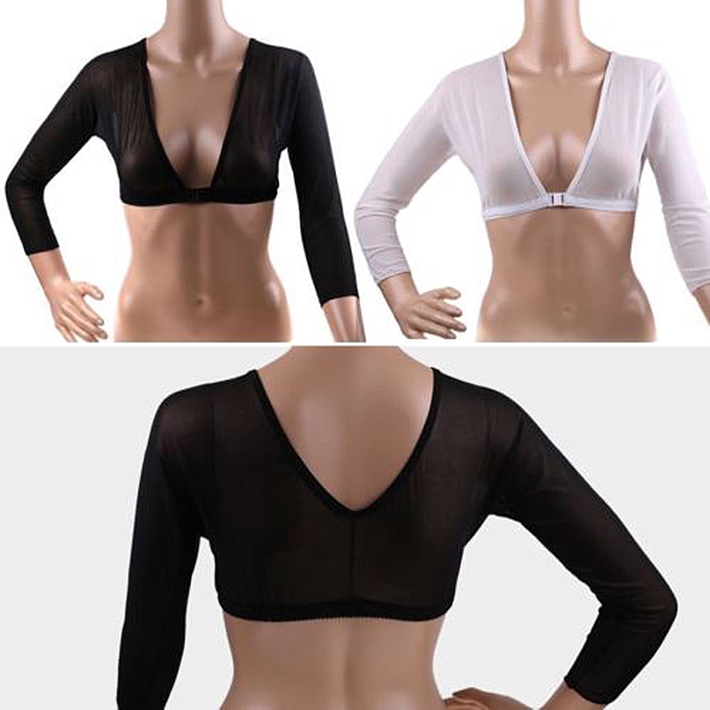 Áo croptop tay dài phối lưới xuyên thấu thời trang cho nữ