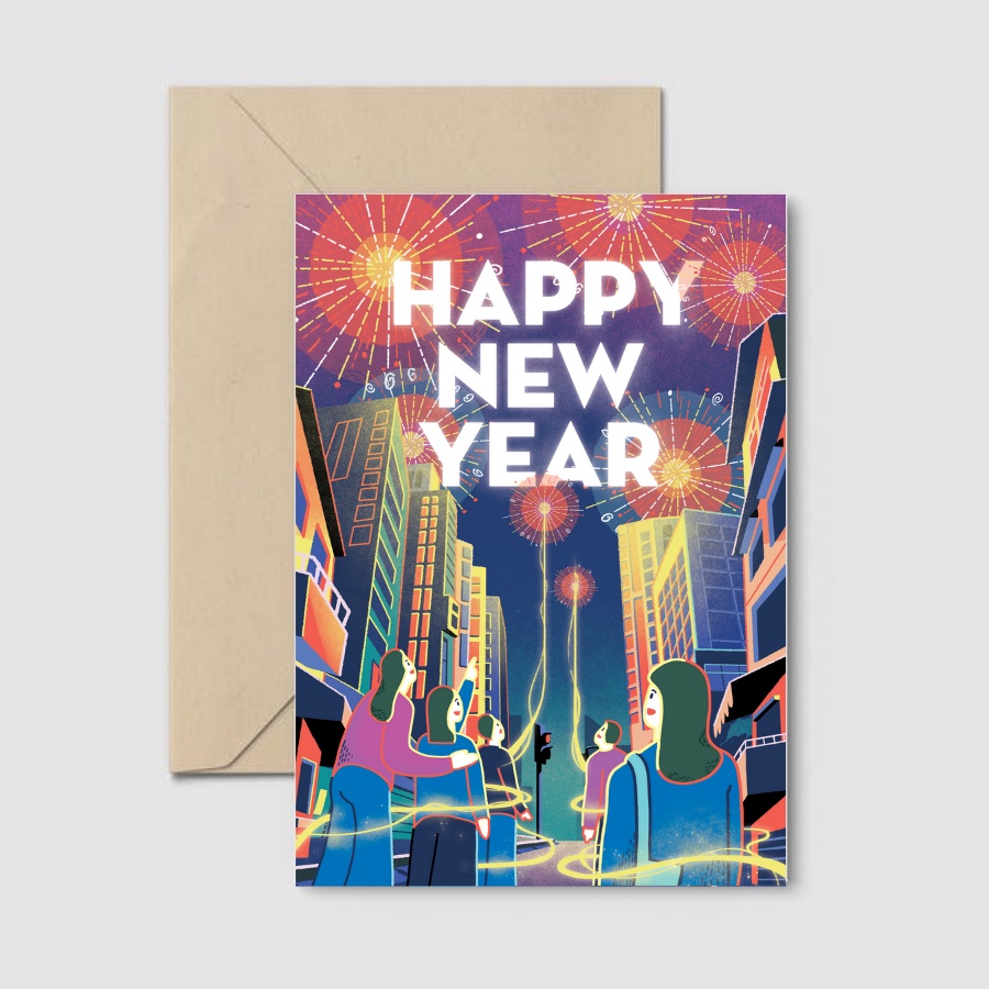Thiệp Chúc mừng năm mới - Tết tây - Collection Happy new year