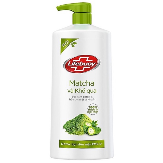 SỮA TẮM LIFEBUOY 850G THAN HOẠT TÍNH BẠC HÀ/ MATCHA KHỔ QUA