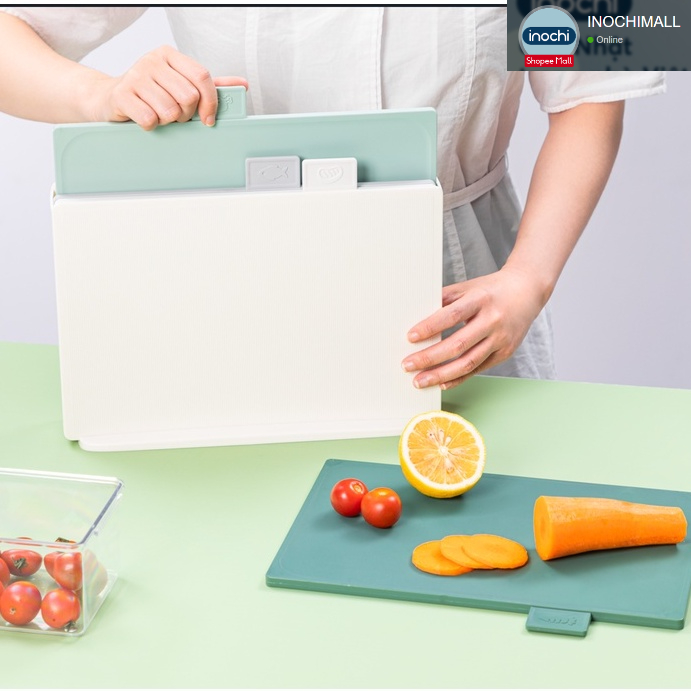 Bộ 04 thớt INOCHI để bàn, Nhựa Nguyên Sinh Nhiều Màu Chất Lượng Cao