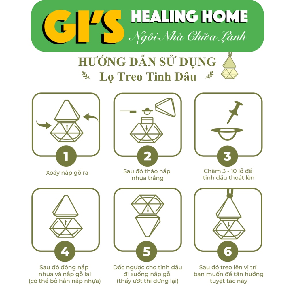 Tinh dầu treo Đuổi Muỗi và Côn Trùng GI’S Healing Home – Anti-Mosquito – Tinh Dầu Thiên Nhiên đầy đủ Dược Tính