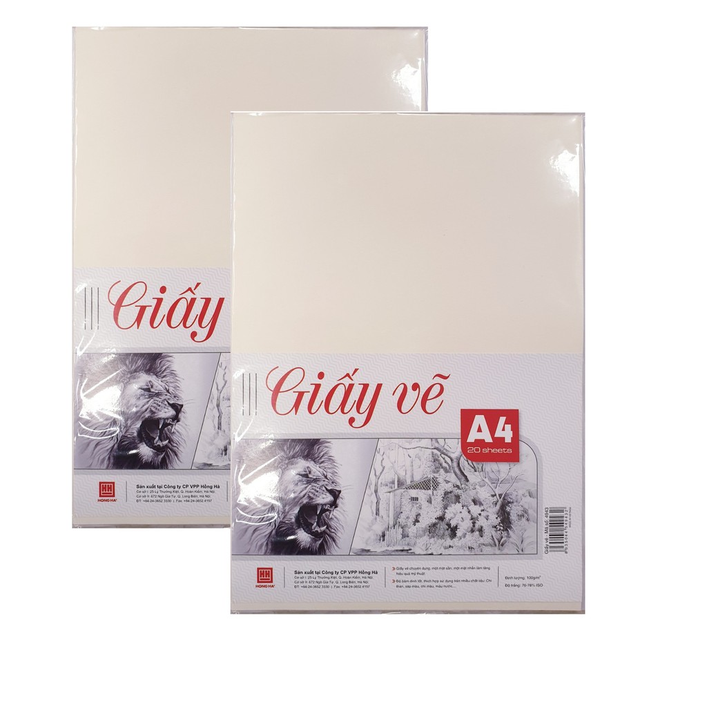 Giấy vẽ Hồng Hà A4 4943 xấp 20 tờ