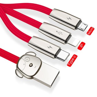 Dây cáp sạc USB 3 trong 1 cho iPhone + Type-C