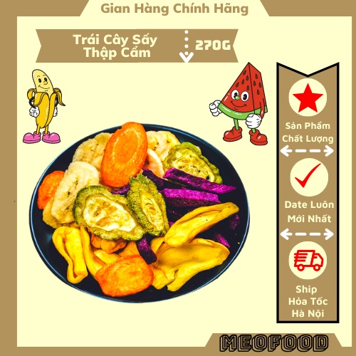 Trái cây sấy thập cẩm 270g thơm giòn Tiệm Ăn Vặt MeoFood thơm ngon đậm vị