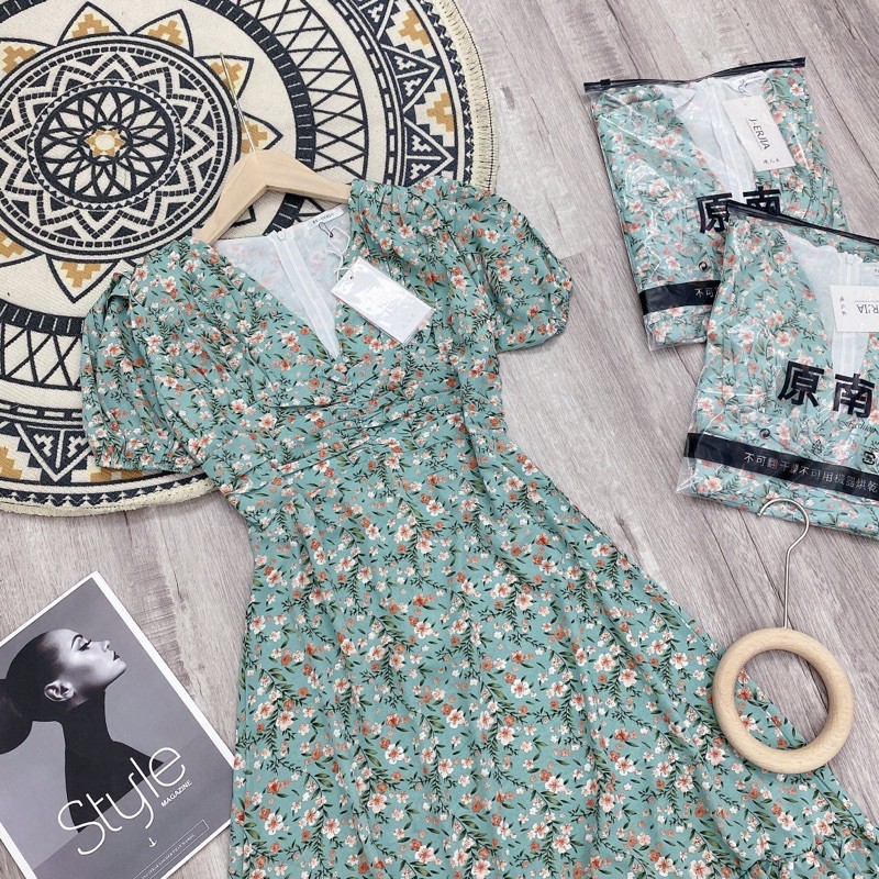 [Rẻ Vô Địch]  Xinh như nàng thơ là đây ạ   Váy hoa nhí e về hàng , Hàng may kỹ 2 lớp , chuẩn l1