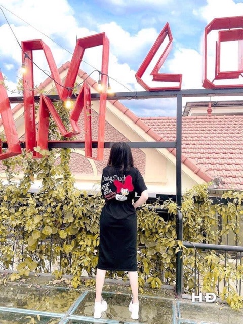 Đầm dáng suông -Váy suông có dây thắt eo in hình chú"VỊT" dáng dài | BigBuy360 - bigbuy360.vn