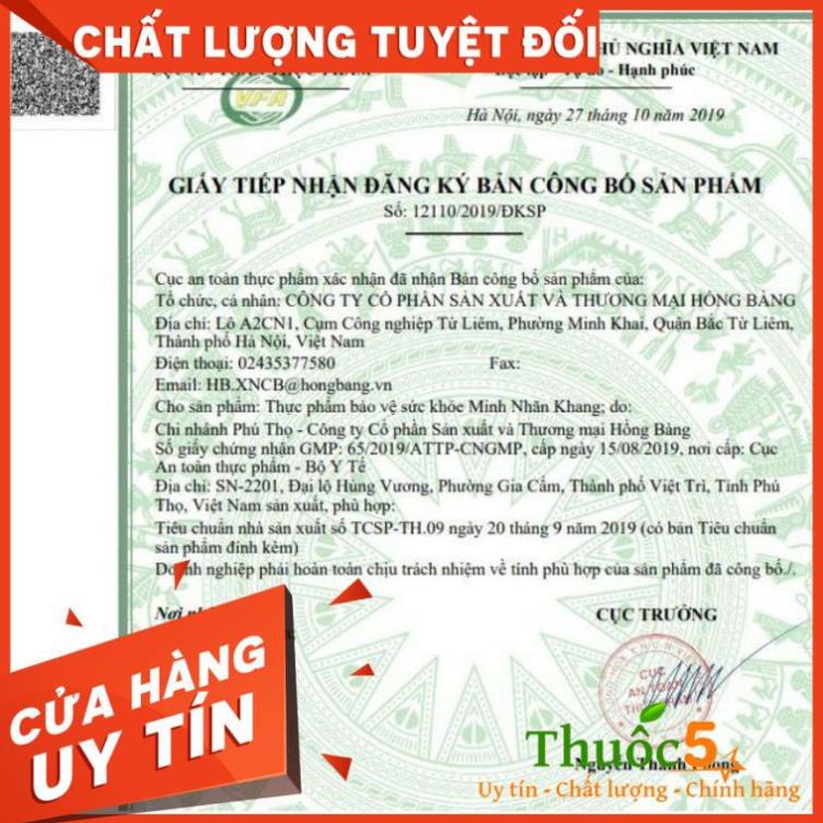 [GIÁ GỐC] Minh Nhãn Khang cải thiện thị lực hộp 180 viên