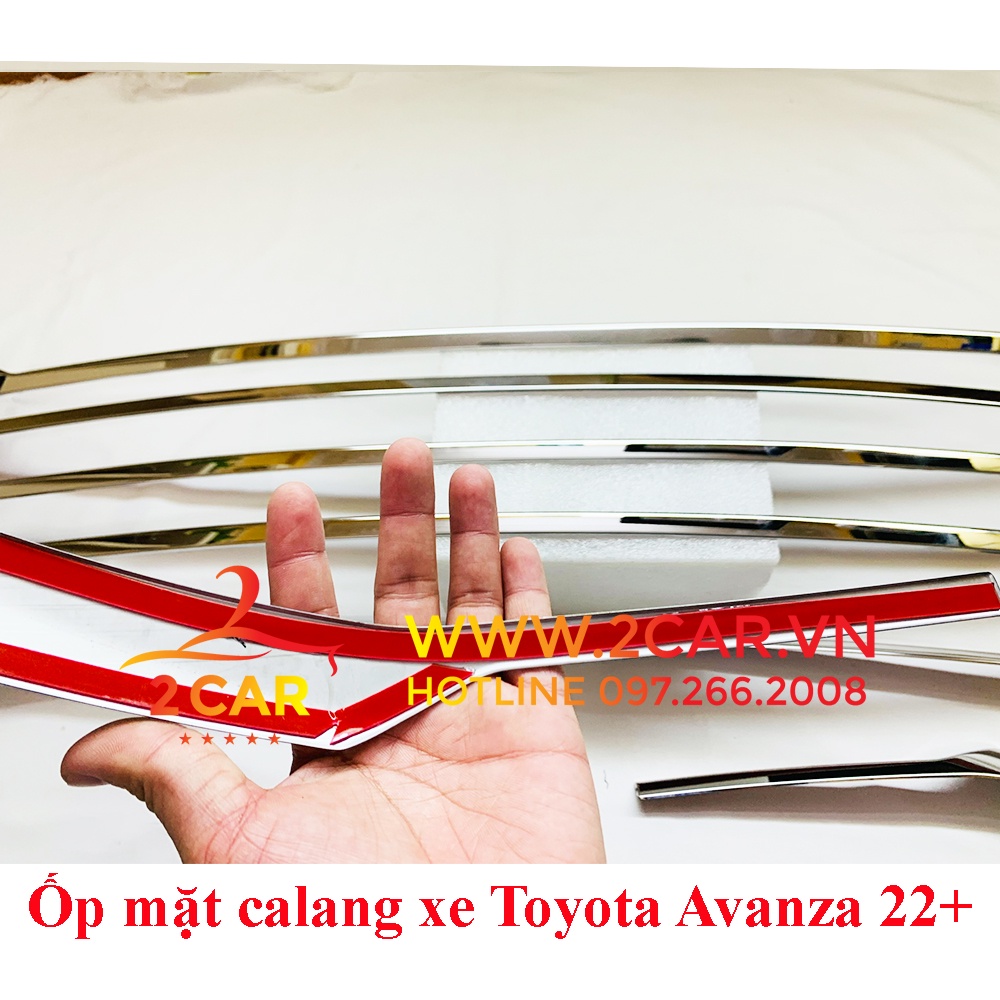 Ốp trang trí mặt ca lăng, calang, calăng DƯỚI xe TOYOTA  AVANZA 2022, 2023 chất liệu INOX cao cấp