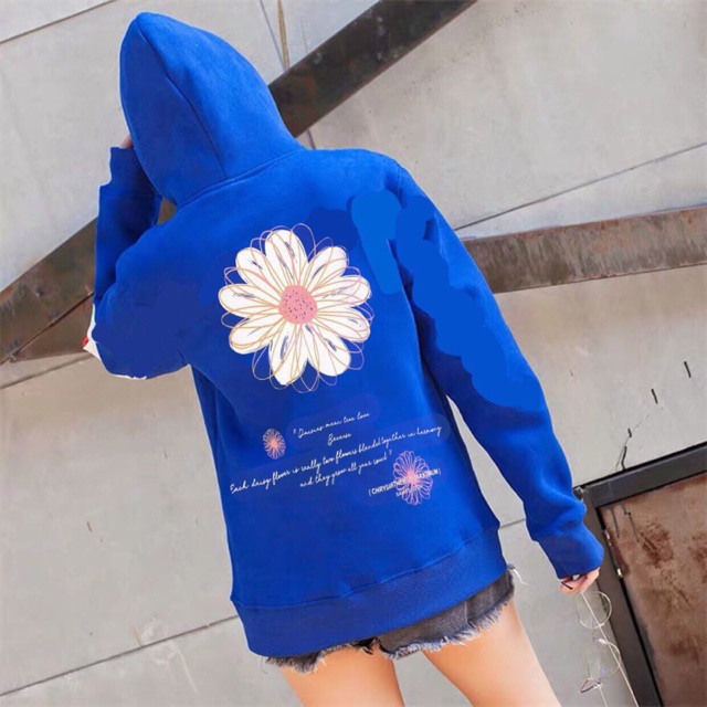 Áo khoác nỉ chui hoddie nam nữ in bông hoa sau lưng | BigBuy360 - bigbuy360.vn