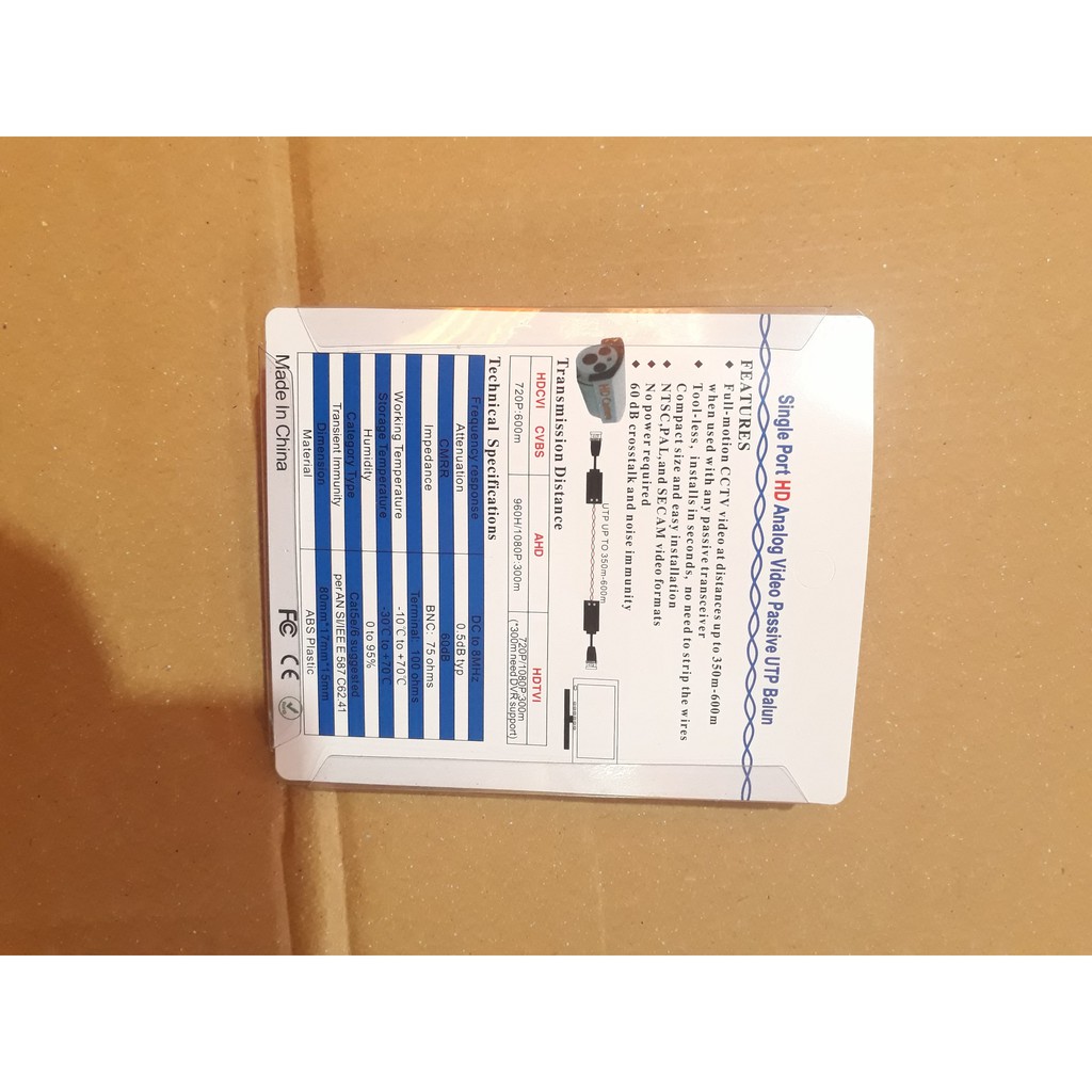 Video balun 8Mp 600M chống sét. 20.000/đôi