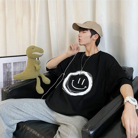 Áo thun tay ngắn dáng rộng họa tiết hoạt hình thời trang mùa hè Hàn Quốc cho nam và nữ size S-8Xl