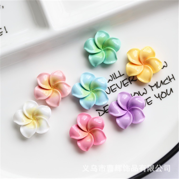 Charm (C354) slime/ Dụng Cụ Charm Trang Trí [Ko Keo &amp; Nút] Hình Hoa Ombre (2.3x2.3cm)