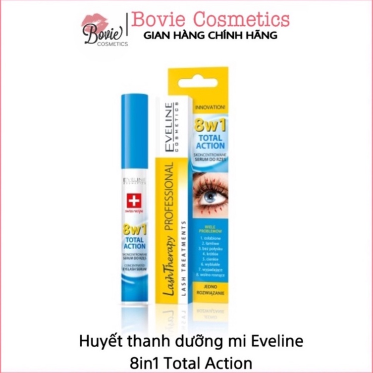 Tinh chất huyết thanh dưỡng dài mi Eveline 8in1 Total Action 10ml