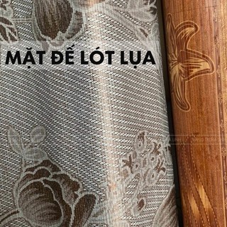 Chiếu trúc tăm vân gỗ đế lụa loại đẹp