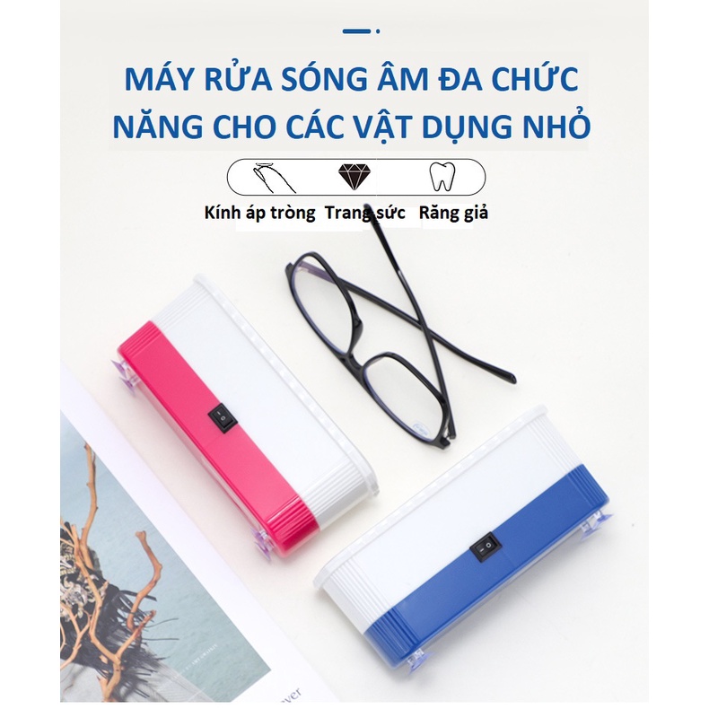 Máy rửa - vệ sinh kính, đồng hồ, trang sức bằng sóng âm đa năng 3 in 1 - [Tặng kèm tô vít 2 đầu]