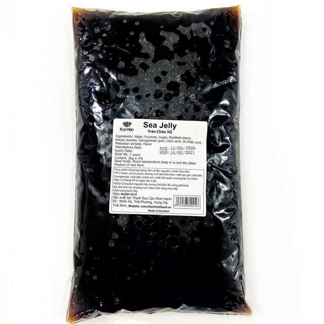 [Mã 156FMCGSALE hoàn 8% đơn 500K] Trân châu 3Q sea jelly đen caramen 2kg