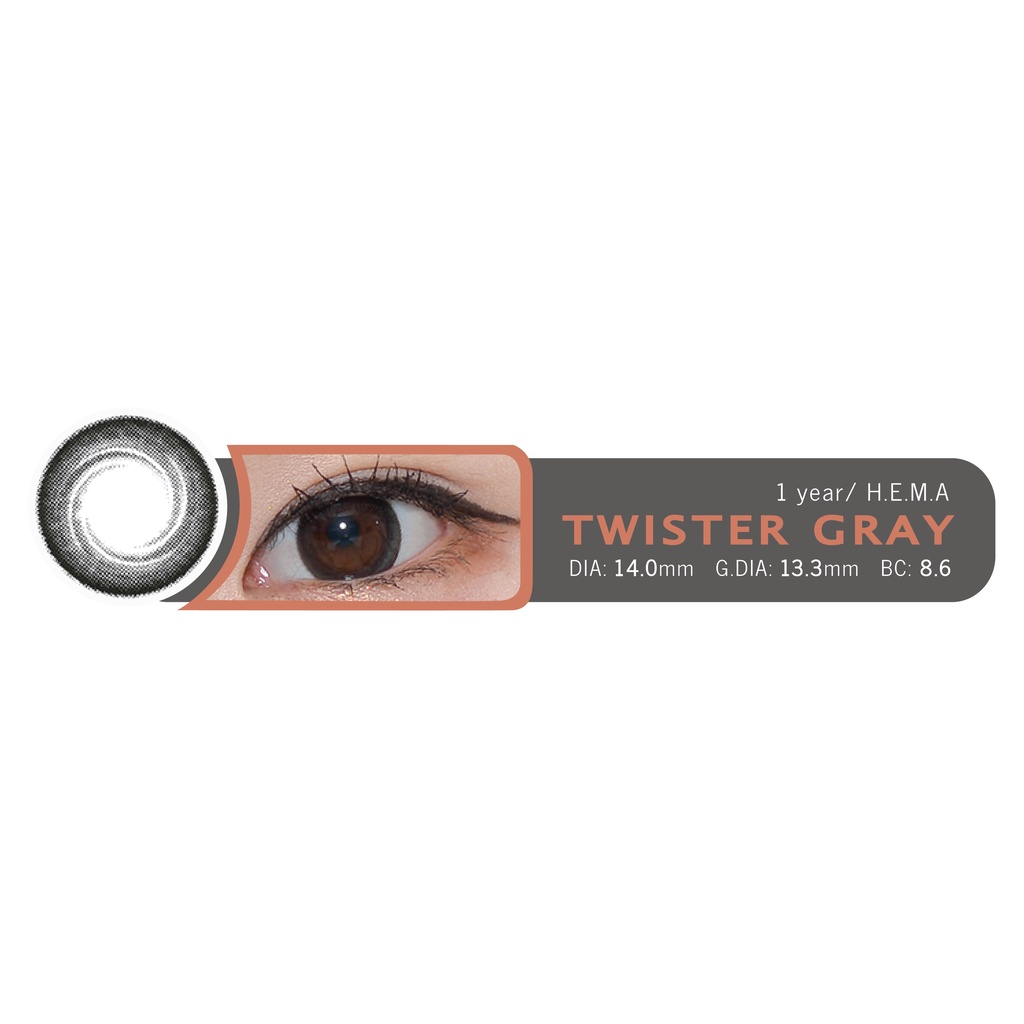 [𝟏 𝐂𝐡𝐢𝐞̂́𝐜] Lens Mắt Cận 1 Năm Màu Xám Twister Gray ANN365 Nội Địa Hàn