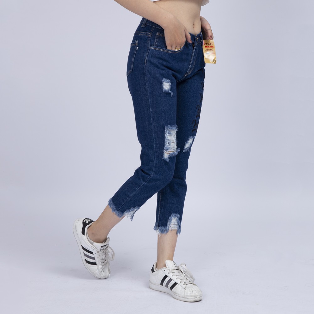 Quần Jean Nữ Begy Chữ Thái Chân Tua Màu Đậm Co Giãn Thời Trang Cao Cấp Giãn QR07. xynhshop999 | BigBuy360 - bigbuy360.vn