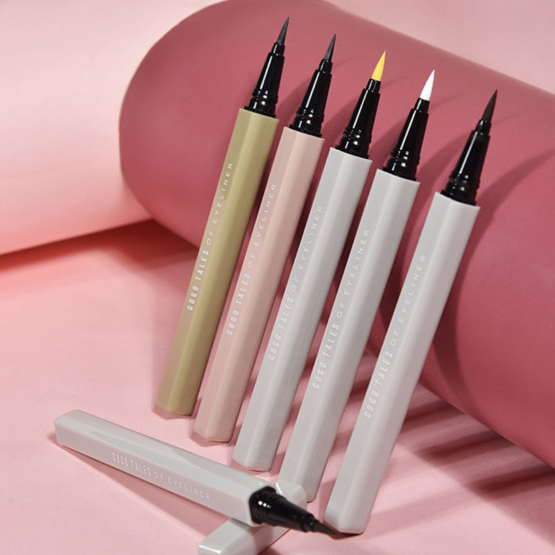 Gogo tales Ge Ge color Eyeliner beginners fast drying, durable waterproof, no halo, false color white.