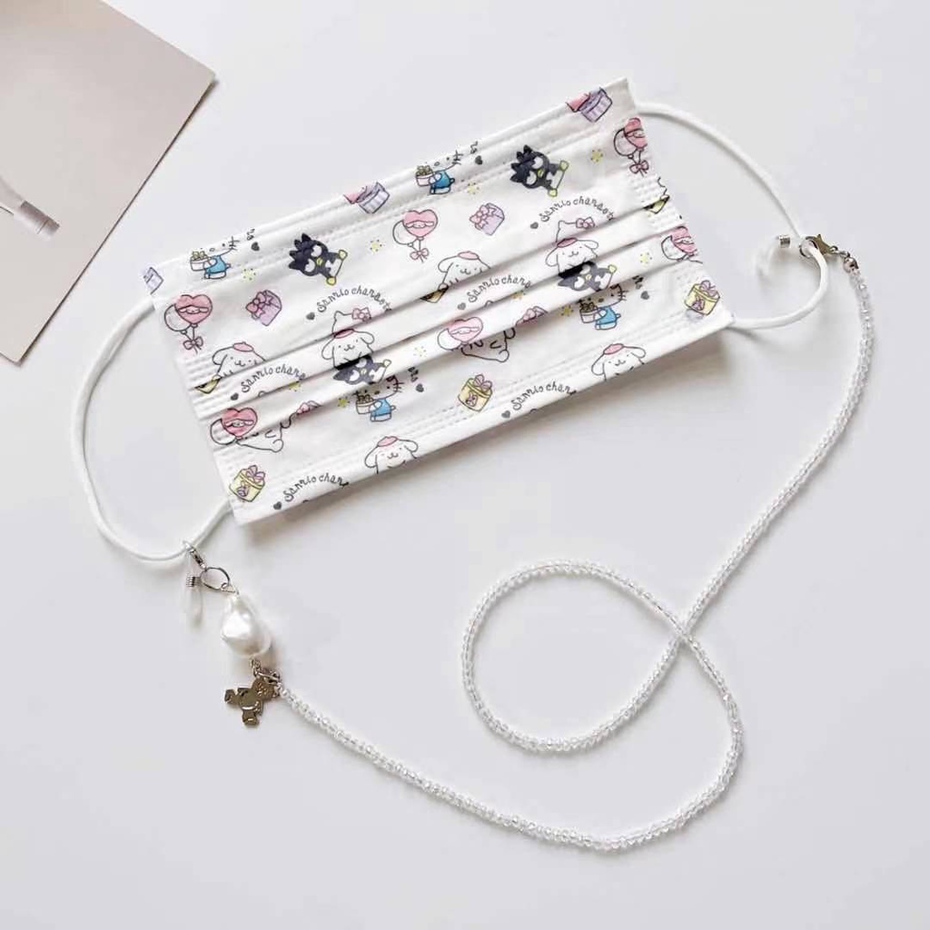 Dây Đeo Mắt Kính Xỏ Hạt acrylic Trong Suốt Hình Gấu Hoạt Hình Sáng Tạo