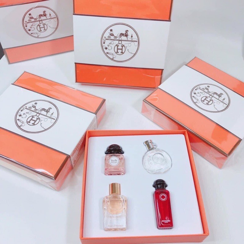 [ CHUẨN AUTH ] Trọn bộ nước hoa Set Hermes mini, tuyển chọn 4 hương thơm xuất sắc