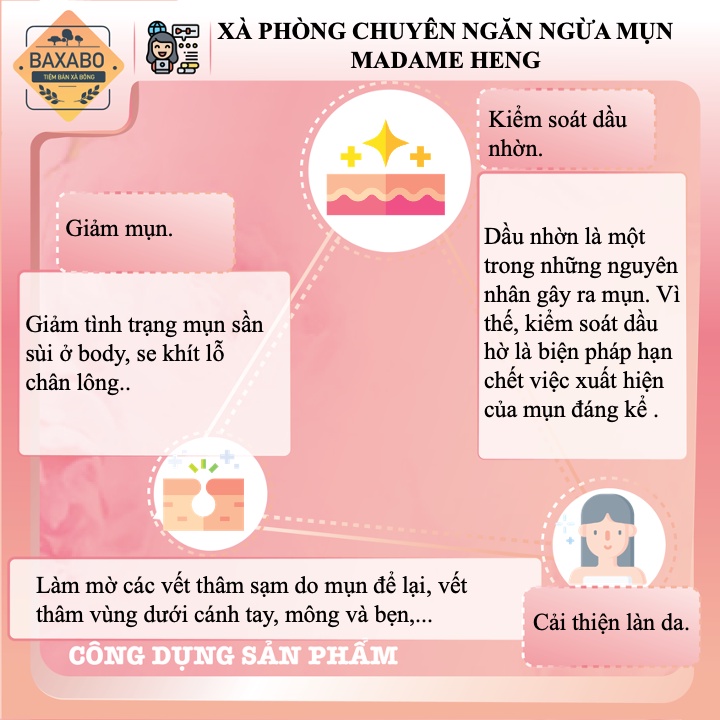 XÀ PHÒNG CHUYÊN NGĂN MỤN LƯNG MADAME HENG - XÀ PHÒNG CỔ TRUYỀN THÁI LAN - HIỆU QUẢ NGAY CỤC ĐẦU TIÊN 160G