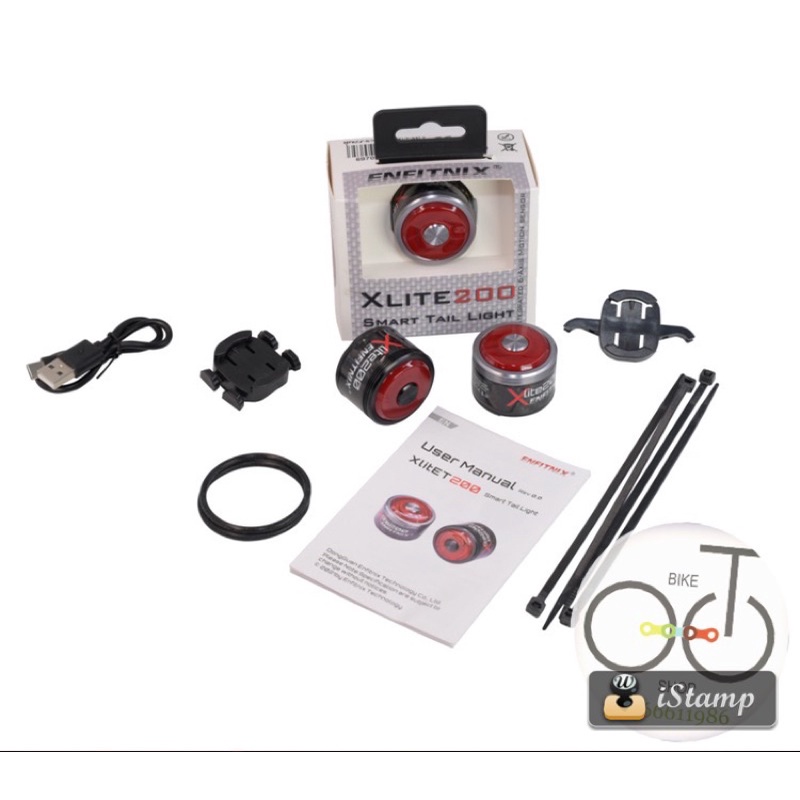 Đèn đuôi xe đạp thông minh cảm biến Enfitnix Xlite 200 bọc carbon chính hãng