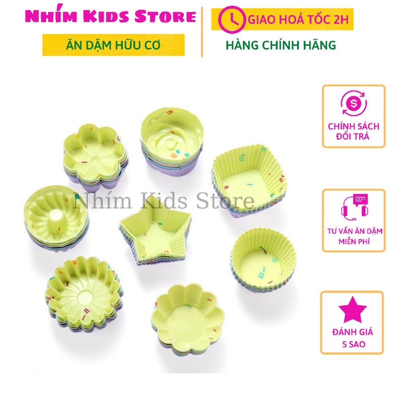 [1 cái] Khuôn silicon làm bánh cupcake, muffin chịu nhiệt độ cao, dùng được hấp, nướng trong lò