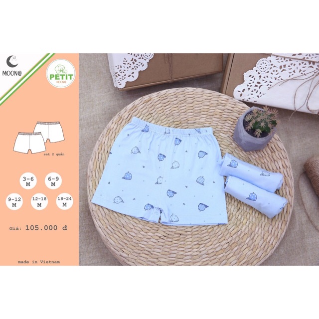 Quần cộc petit hãng moon 2 chiếc