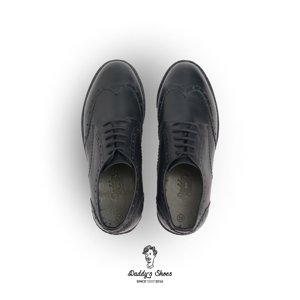 Giày Tây Deryby Daddy's Shoes, Giày Đế Bằng, Derby Shoes Đen