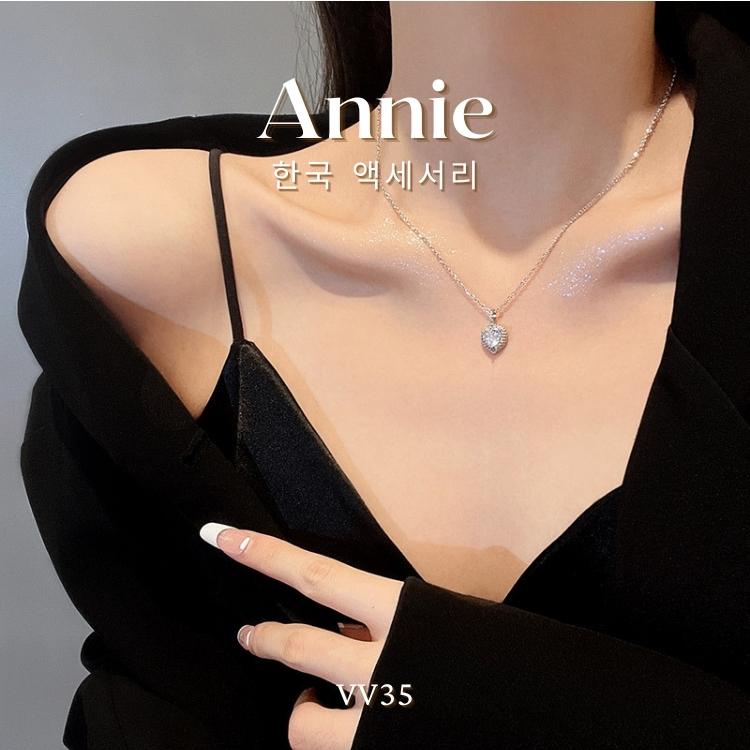 Dây chuyền nữ đính đá hình tim đính tinh xảo ANNIE VV35