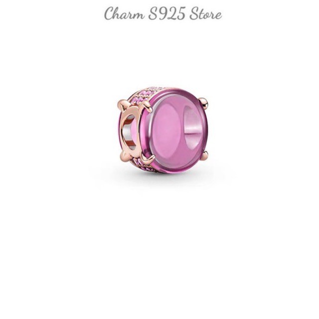 charm pan đá hồng trong suốt mẫu mới nhất 2021 bạc s925 cao cấp