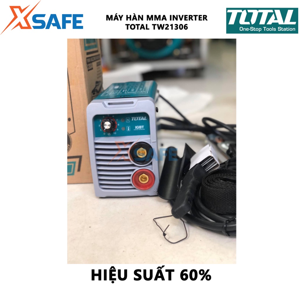 Máy hàn điện tử TOTAL TW21306 Máy hàn Inverter MMA 220-240 V ~ 50-60 Hz, Điện thế không tải 85 V, 10-130A