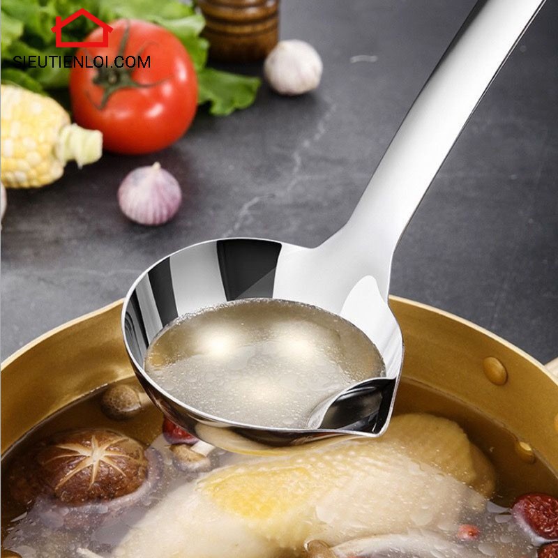 Muỗng Canh Lọc Dầu Mỡ Thông Minh Inox 304 Hàng Loại 1 Cao Cấp - Bảo Vệ Sức Khỏe, Muôi Vá Giá Múc Canh Siêu Tiện Lợi