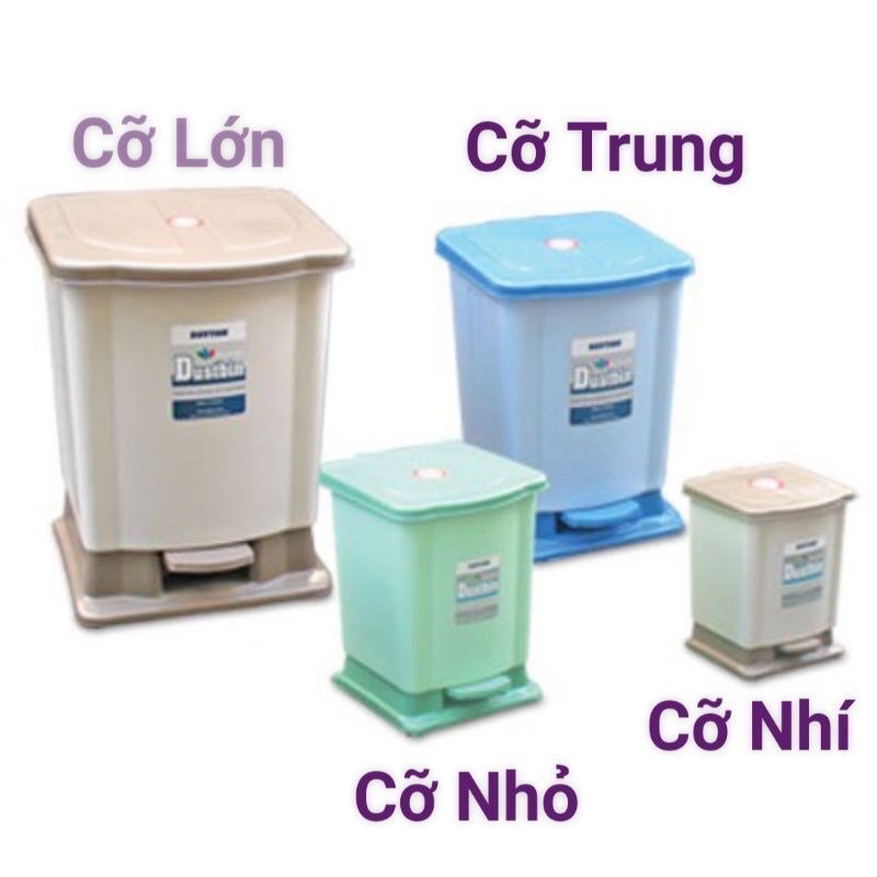 Thùng Rác Đạp Chân Duy Tân-Thùng Rác Vuông Nhí, Nhỏ, Trung, Lớn-Hàng Chính Hãng