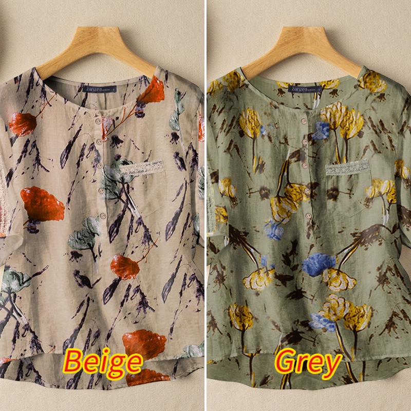 Zanzea Áo Sơ Mi Tay Ngắn Màu Trơn Thời Trang Cho Nữ