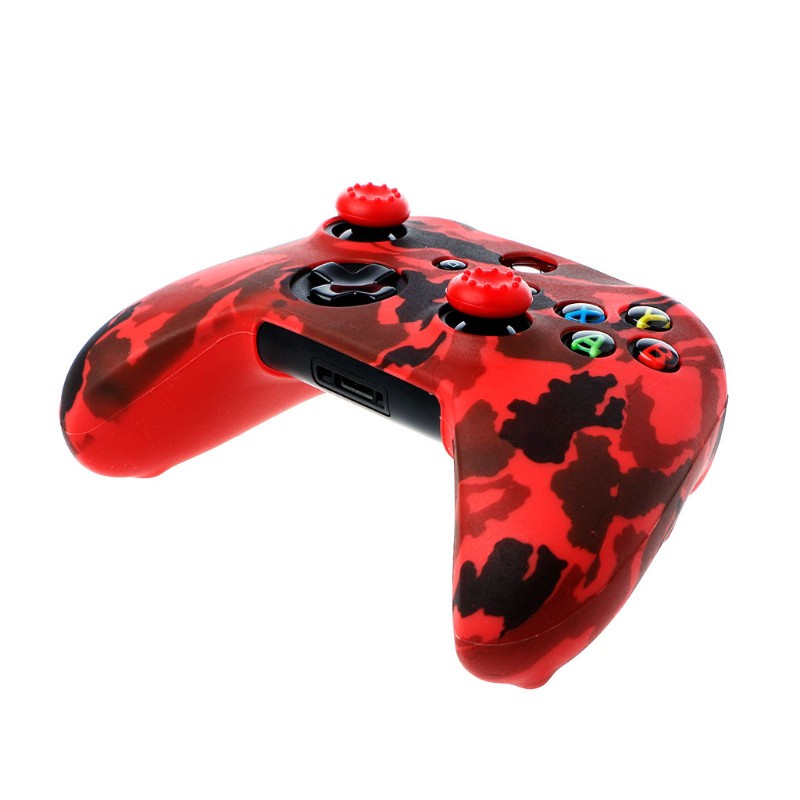 Alli Camouflage Silicone Gamepad Cover + 2 Joystick Caps For XBox One X S Controller