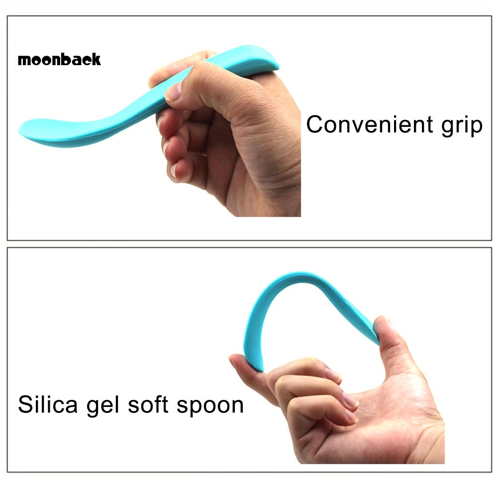 Muỗng Ăn Dặm Bằng Silicon Mềm Màu Trơn Cho Bé