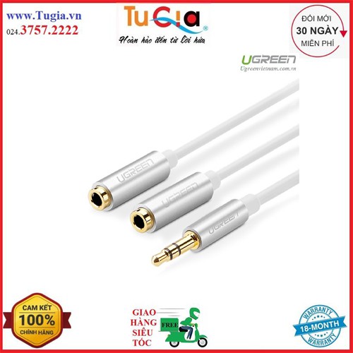 Cáp Chia Audio Ugreen 3.5mm Ra 2 Cổng 3.5mm 10780 - Hàng Chính Hãng